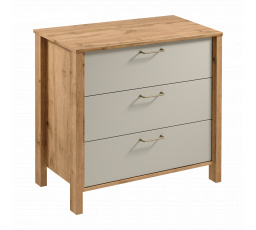INDYGO K3S komód, Wotan Tölgy/Bézs