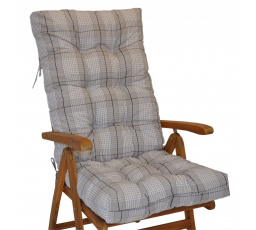 Polstr na teakové zahradní křeslo vysoké - látka Antik kostka