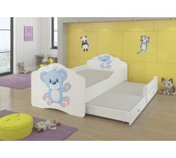 Kétszemélyes ágy matracokkal CASIMO II BLUE BEAR 160x80 Fehér
