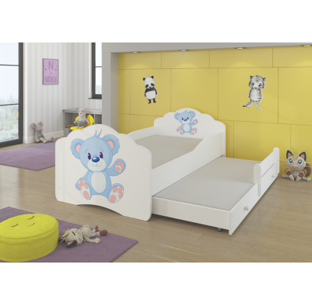 Kétszemélyes ágy matracokkal CASIMO II BLUE BEAR 160x80 Fehér