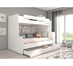 HARELL emeletes ágy lépcsőkkel Fehér+Fehér