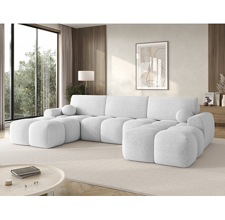 Vianetto corner sofa with sleeping function and storage compartment, white bouclé, universal Royal 01 275x130 Symmetrical 1 Vianetto corner sofa with sleeping function and storage compartment, white bouclé, universal Royal 01 275x130 Symmetrical 1
