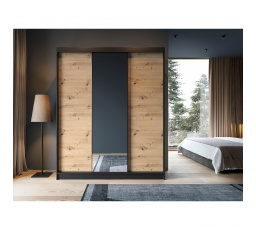 Esville III with a mirror Dąb Artisan, Czarny Mat 220x60