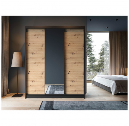 Esville III with a mirror Dąb Artisan, Czarny Mat 220x60