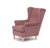 Křeslo ušák, růžová látka, AK-388 PINK2