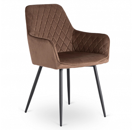 Krzesło BRESSO Brązowe Welurowe