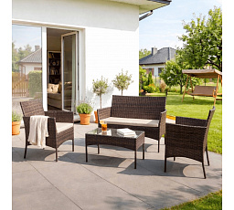 Zestaw Mebli Ogrodowych MISSISIPI Brązowy/Beżowy