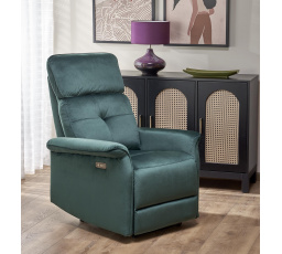 SEMIR dönthető fotel USB-vel, Sötétzöld