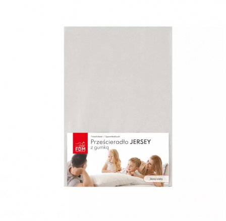 Prześcieradło JERSEY jasno szare - 80 x 200