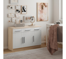 PARVIN komód Sonoma+Fehér