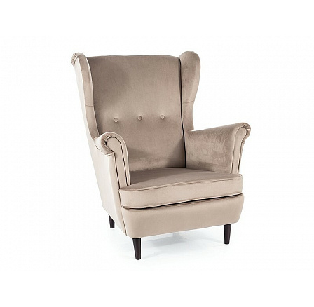 LORD VELVET fotel, Bézs Bluvel 40/Wenge