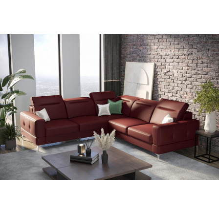 NAROŻNIK MALIBU MAX 250x250 SKÓRA NATURALNA - prawa , Skóra bordowa NAROŻNIK MALIBU MAX 250x250 SKÓRA NATURALNA - prawa , Skóra bordowa