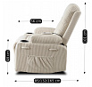 Fotel Rozkładany Masujący BOX Beżowy Sztruksowy