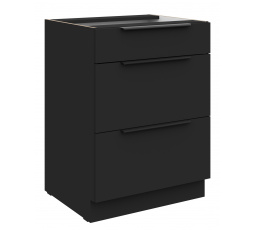 Dolní skřínka SIENA - 60 D 3S BB, Černá mat/Černá mat