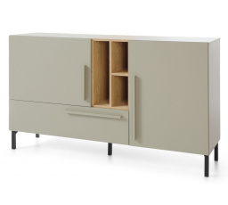 SERGIO SE 6 komód, Eukaliptusz/Baltic Dune Tölgy/Fekete Onyx