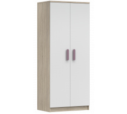 2D SMYK III - 06 Gardróbszekrény, Sonoma Tölgy/Fehér/Hanga
