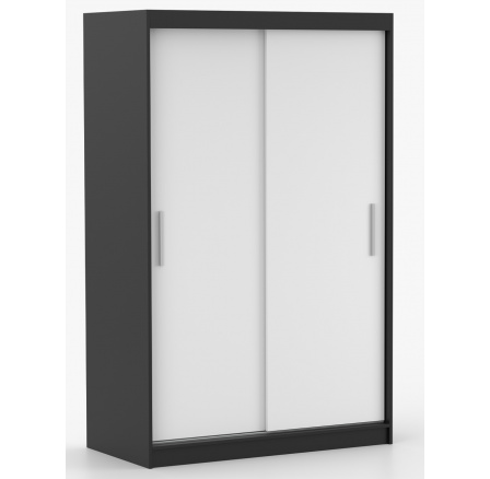 NOEMI 04 ruhásszekrény, Fekete/Fehér