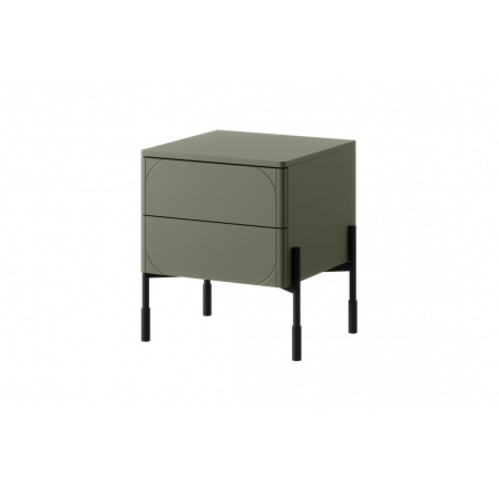 Noční stolek se 2 zásuvkami Sonatia, olivový