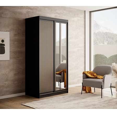 Tolóajtós szekrény Delia 100 Fekete+Artisan