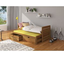 Kétszemélyes ágy matracokkal TOMI 200x90 Tölgy