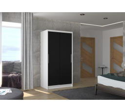 ASTEN 100 Tolóajtós szekrény Fehér+Fekete