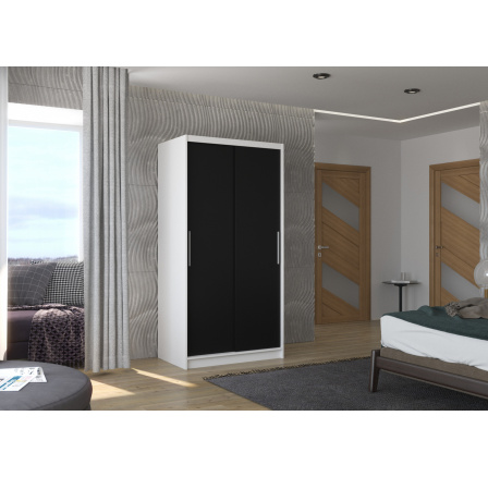 ASTEN 100 Tolóajtós szekrény Fehér+Fekete