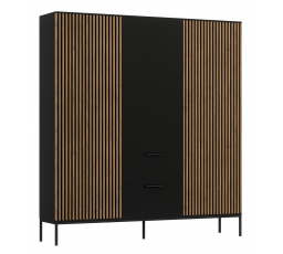 Meorati 185 Szafa Czarny/Dąb Artisan Czarny Mat, Dąb Artisan 185x200