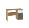 FINI 08 korpus dąb artisan/front biały/wstawka antracyt - biurko