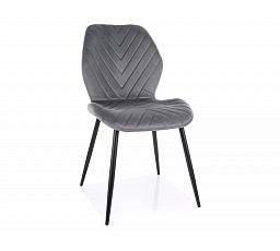 MIKE VELVET étkezőszék, Szürke Bluvel 14/Fekete