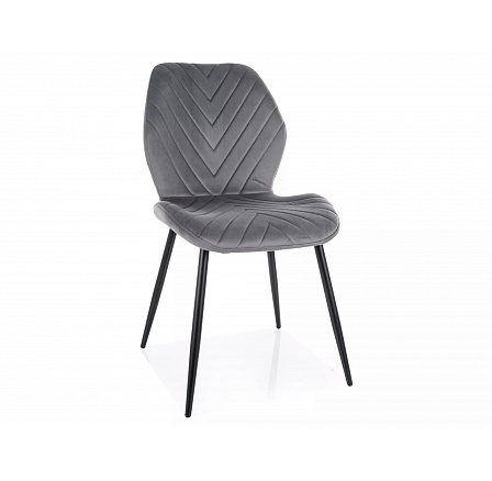 MIKE VELVET étkezőszék, Szürke Bluvel 14/Fekete