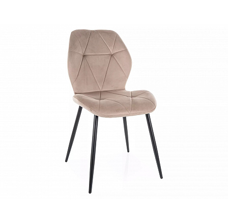 RICK VELVET étkezőszék, Sötét bézs Bluvel 40/Fekete