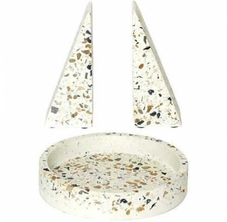 Terrazzo 2 könyvtámasz készlet + apróságtartó tálka
