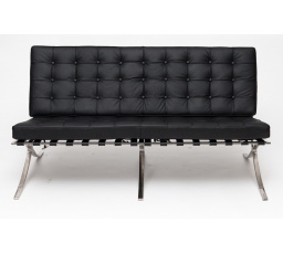 Sofa BA2 2 személyes, fekete ökobőr