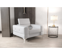 FOTEL TOSCANIA 100 CM - Biała eko skóra