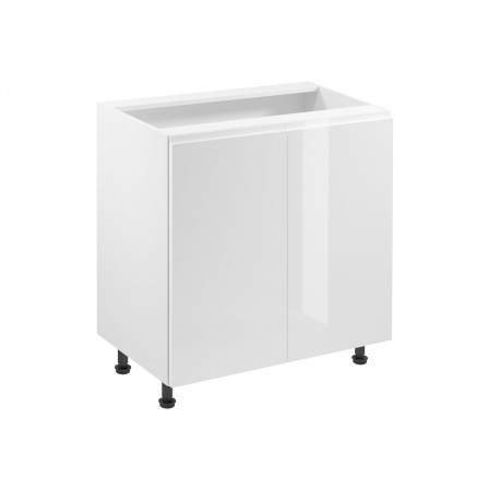 Konyhai alsó szekrény - ASPEN D80, Fehér/Fényes fehér