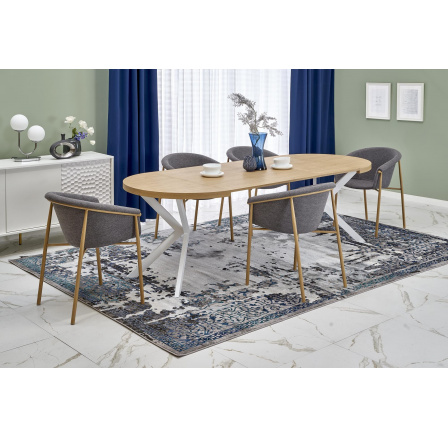 PERONI étkezőasztal, Arany tölgy/Fehér