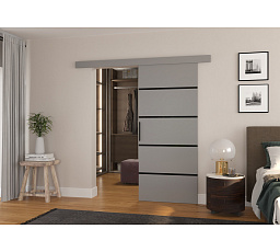 Falra szerelhető tolóajtó MUSCHU 86 Szürke+Fekete