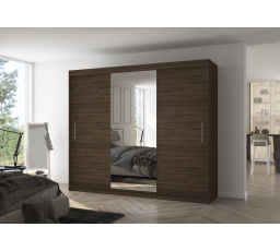 Tolóajtós szekrény tükörrel DENIS 250 Choco+Choco