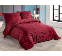 Saténový povlak na polštář Větvičky červené 30x40