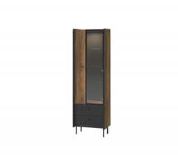"PRESTIGO" P3 rendszer (1D1W2S vitrin) - Szín: fekete