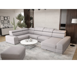 NAROŻNIK ROZKŁADANY ROYAL MAX II 230x375x185 - lewa , Odcienie szarości
