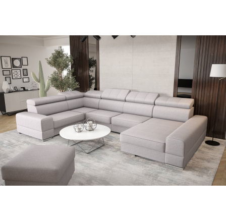 NAROŻNIK ROZKŁADANY ROYAL MAX II 230x375x185 - lewa , Odcienie szarości