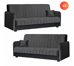 Zestaw 2x Sofa Rozkładana PORTO Szara