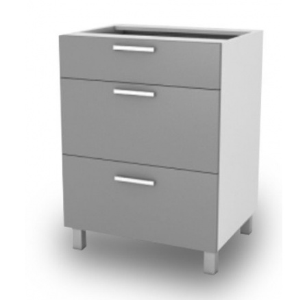 Kuchyňská skříňka Natanya SZ40 3SZ šedý lesk