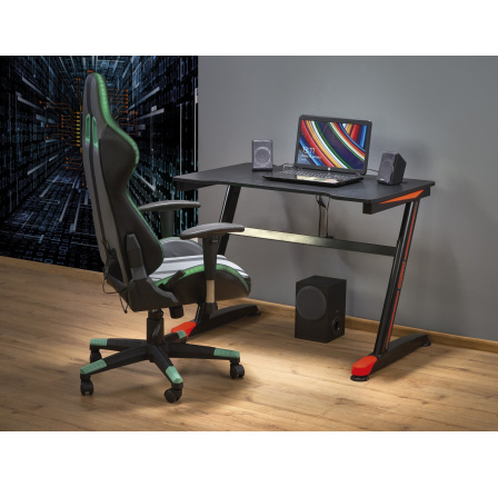 Íróasztal B40, fekete/piros