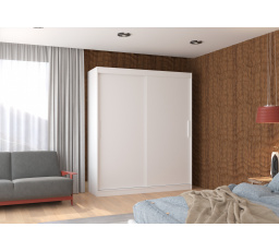 LINCOLN 180 tolóajtós ruhásszekrény Fehér+Fehér