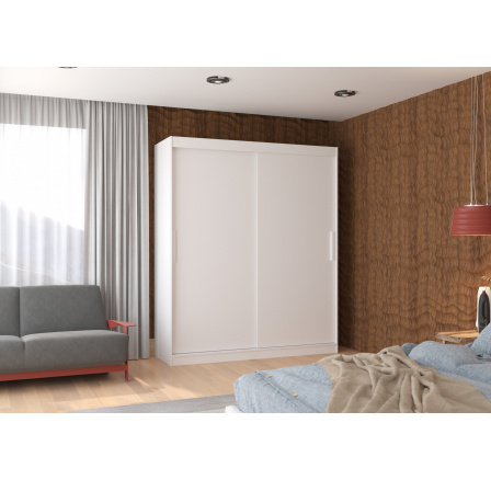 LINCOLN 180 tolóajtós ruhásszekrény Fehér+Fehér