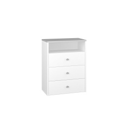 Loen 02 biały/szary srebrny - komoda