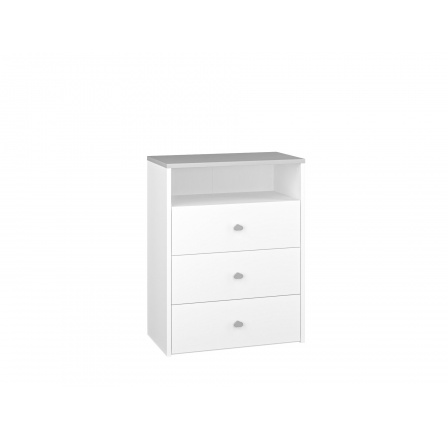 Loen 02 biały/szary srebrny - komoda