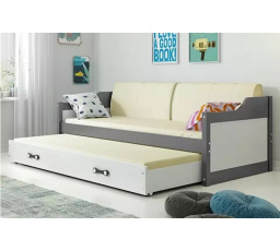 DAWID PODWÓJNE RAMA GRAFIT WYPEŁNIENIA BIAŁY SZUFLADA BIAŁY 90 X 200 KPL